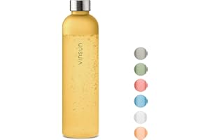 VINSUN Botella Agua 1 Litro - sin BPA, Tritan, Reutilizable, Antigoteo - Cantimplora Ligera para Deporte, Gimnasio, Colegio, Bicicleta, Oficina, Senderismo