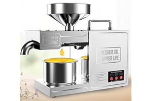 XYEJL Prensa de Aceite en a ro Inoxidable para Hogar, Materias Primas para Hacer Aceite de Oliva Silencioso y Estable Maquina Prensa Aceite DiseñO Antivibraciones