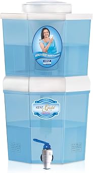 KENT Gold Optima 10-Litres Gravity Based Non-electric Water Purifier (Aqua Blue/White)