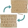 americanelm alphabet tracing boards | abc upper case and abc lower case | wooden learning toys for preschoolers-Beige