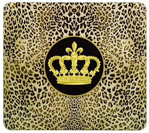 WENKO 2511926500 Motivplatte Krone - für alle Herdarten, Schneidbrett, Gehärtetes Glas, 50 x 56 cm, Mehrfarbig