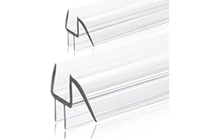 通用 Lot de 2 joints d'étanchéité pour porte de douche en verre de 6 mm – Couvre jusqu'à 6 mm d'écart – Joint de rechange ultra transparent pour écran de douche avec 100 cm de longueur réglable