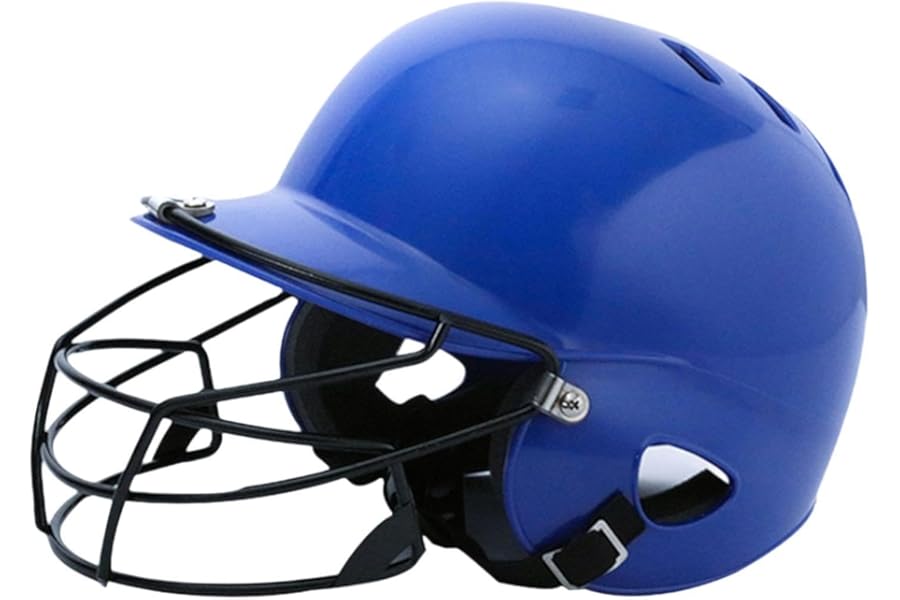 Baoblaze Baseball Batting Helmet with Facemask, Shock Absorbing for Kids, Breathable Softball Helmet, Guard for Game Competition
