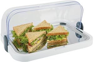 APS Buffet showcase - Double-sided hinged, transparent roll-top bonnet, one bowl, one stainless steel tray and two cooling batteries - Made in Germany