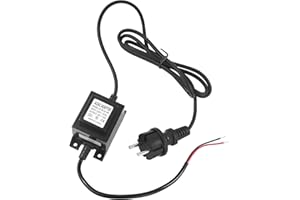 BQWEUN Transformator LED 24 V AC/AC 15 W, długi 1,5 m LED Driver na zewnątrz, wodoszczelny, podwodne światło LED, niskie napięcie, izolowane zasilanie, do oświetlenia LED i pomp do stawu (1)