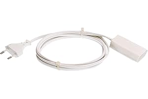as - Schwabe Rallonge Européenne 3 m, 230 V/2,5 A - Fiche Plate pour l'Intérieur - Prise Européenne - Blanc - 50131