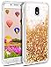 Produktbild Coolden Samsung Galaxy J5 2017 Hülle, Premium 3D Glitzer Flüssig Handyhülle Durchsichtig Silikon TPU + Hart PC Bumper Stoßfest Transparent Hülle für Samsung Galaxy J5 2017 (Champagne Gold)