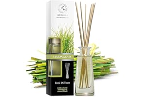 AROMATIKA TRUST THE POWER OF NATURE Reed Diffuser Lemongrass 100ml - Natural Lemongrass Essential Oil - Room Fragrance - Home Fragrance - Air Freshener - Scented Diffuser - Gift - Aromatherapy - Spa - Home - Office - Boutique