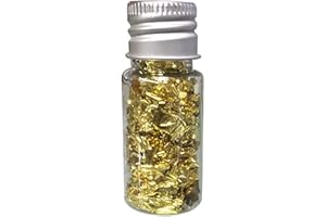 LQMILK Gold Flakes Edible, 2Pcs 24K Edible Gold Leaf Foil Cooking Drink Food Dessert Cake Ice Cream Decoration, Celebrations Candy Shaker Jar Wedding Shower Party Cake Food Decoration Supplies