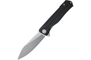 Petrified fish PF818 Cuchillo Plegable 3,54 inch Cuchilla de satén de acero D2 G10 Mango EDC cuchillo de bolsillo (Black Stonewashed)