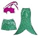 Arrowhunt Baby Girls 3 Pcs Princess Mermaid Tail Swimmable Costume Bikini Set Purple