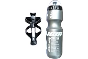 ENJOYAA Botella de Agua para Bicicleta,Jaula para Botella de Agua de Ciclismo,Soporte para Botella de Agua de Bicicleta con Botella de Agua de 750 ml para Bicicletas de Montaña de Carretera (Gris)