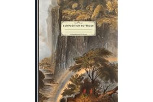 Composition Notebook: The Falls From The Western End of The Chasm. Wide Ruled. Blank Lined Journal for Landscape Lovers. Workbook for Students, Teachers, and Professors. (Vintage Illustration).