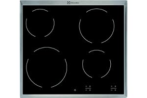Electrolux Built In 60x60cm Premium Ceramic Electric Hob, 4 Cooking Zones, Touch Control Panel, Residual Heat Indicators, Radiant Regulation, Easy Cleaning, Clever Child Lock, EHF6240XOK