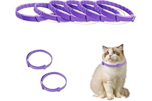 RUMGUG 6 szt. Obroża przeciwstresowa dla kota, kocia obroża kojąca z naturalnymi feromonami, waleriana, regulowana obroża uspokajająca, wodoodporna, zmniejszająca lęk u kotów i kotów, efekt 30 dni (zestaw D)