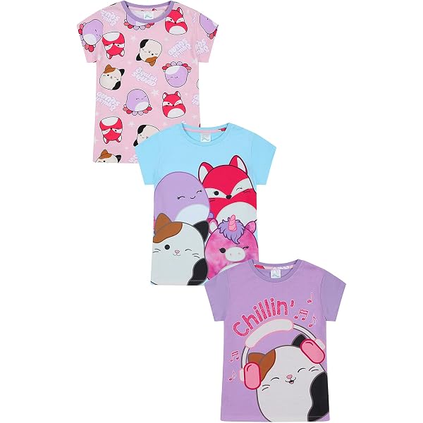 NAME IT Mädchen T-Shirt Mit Squishmallows Print - Nkfmomi Squish SS RLX Top Box BFU