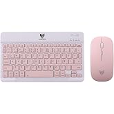 Blueforce KM-33 Wireless Bluetooth Wireless Keyboard Mouse Set Pink Tablet, Laptop, Phone, TV Compatible