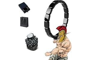 VIVIZEN Hemys Bracciale Uomo in Ematite Naturale: Mascolinità Leggendaria per Taglie S/M/L/XL (15.6-19.3 cm) - Ispirato da Romani e Vichinghi