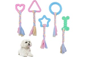 Ailvor Dog Toys Puppy Toys 8 weeks small dog,5 Pcs Chew Toys Puppy Teething Toys with Natural Cotton Interactive Ropes for Dogs Oral Teeth Soothe Itching Puppy Chew Toys