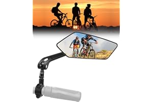 CEMOFE Bike Mirror Handlebar Bicycle Rear View Mirror Right Side Bicycle Mirror 360°Adjustable Fits for 22-24mm with Aluminum Base for Mountain Road Bike Scooter Rectangle 1pc