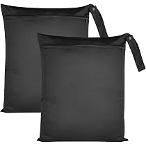 Sac Linge Sale étanche 40x30 Cm - Lot De 4 (2 Vert-gris, 2 Blanc), Pour Piscine, Plage, Voyage, Couches - 10