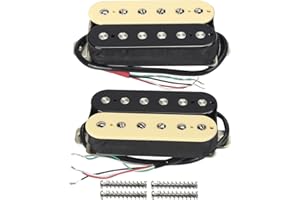 IKN FLEOR Pickup Humbucker per chitarra elettrica Set di pickup al ponte per chitarra a doppia bobina e pickup al manico - (nero + crema)