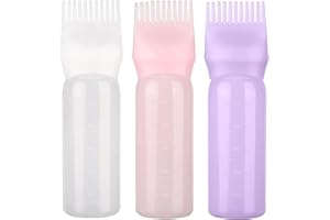 FIDGET PACK 3 Colores Cepillo para Colorear El Cabello Botella Champú Botella Aceite Coloración Dispensador Aplicador Punta Cepillo Herramientas Con 120 Ml Capacidad Para Colorear El Cabello, Botella De Pincel De