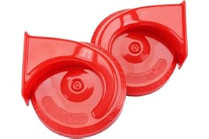 ‎FARBIN FARBIN Auto Horn Zug Horn für LKW Auto Motorrad High/Low Tone Super Loud Air Horn LKW Horn 12v wasserdichtes elektrisches Horn (Rotes Horn)