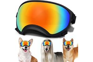 NICERINC PET Dog Sunglasses, Dog Goggles with Adjustable Strap, UV Protection, Windproof, Suitable for Small Medium-Dogs, Dogs Eyes Protection