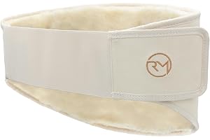 Rohn Moden Lammfell Nierenwärmer aus Merinowolle, verstellbarer Nierengurt aus Schaffell, Öko Rückenwärmer, Flexigurt für Damen und Herren, weicher Thermogurt (Creme, XL, 120-140 cm)