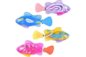 FUNMO 4 pièces Poisson Robot Bain,8 x3.5 cm Poisson Jouet Enfant Electronique,Natation Fish Robot,Poisson Plastique Jouet,Poisson Robot,Jouet de Piscine pour la Piscine(A)