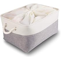OrganiHaus Cesta 38x45cm Marrone/Bianco – Contenitore con Manici in Corda di Cotone, per Biancheria, Cameretta, Coperte o Giocattoli