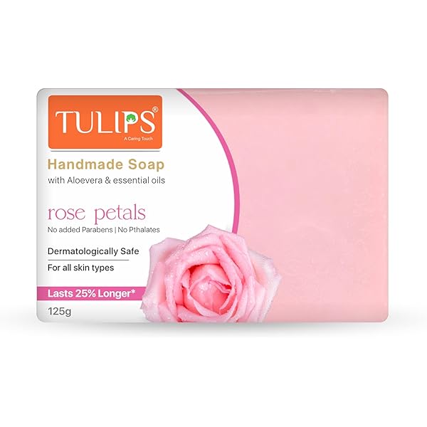 Buy Tulips Handmade Bathing Bar Soap (Rose Petals) 125 G I With