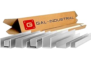 GAL INDUSTRIAL GAL-INDUSTRIAL Profilé Aluminium en U 20x20x20x2 mm Longueur 200cm PA38 Rail Alu Découpe sur Mesure