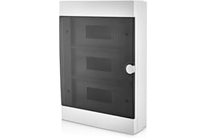 Lion Electric Armario empotrado con 36 módulos,3 filas, subdistribución con carril de sombrero, caja de fusibles IP40 para todos los interiores