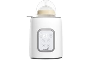 Chauffe Biberon 8 en 1 GROWNSY Chauffe-Biberon Électrique Rapide - Garde au chaud les aliments pour bébé et le dégivrage - Sans BPA - Chauffe Lait Maternel/Infantile avec écran LCD
