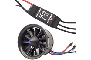 Flycolor EDF 50 mm 4900KV 3S spinta massima 770g 11 pale canalizzato ventola con motore brushless RC con ESC 40A (2~4S) equilibrio testato per aeroplano EDF RC Jet