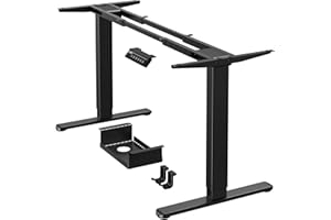ErGear Standing Desk Frame, Dual Motor Electric Height Adjustable Desk Legs, Stand Up Desk Frame with 4 Memory Controls for Home Office, Supports Up to 120KG (Black)