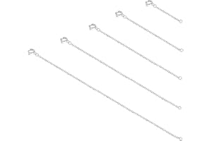 ADRAMATA 5 Stück 925 Sterling Silber Halskette Verlängerung Gold Silber Kettenverlängerung für Damen Herren Armband Fußkettchen Verlängerung für Schmuckherstellung Anpassen