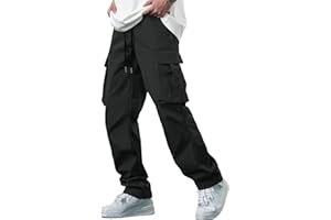 YAOBAOLE Mens Cargo Trousers Elastic Waist Men Work Trousers with Pocket Cargo Joggers Men