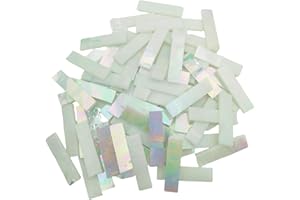 BTMIEY Bande de verre coloré irisé rectangulaire de 4 x 1 cm, carreaux de mosaïque en verre de 7oz pour loisirs créatifs DIY, assiettes, cadres photo, pots de fleurs, bijoux faits à la main et plus de