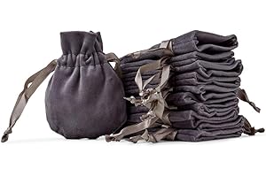 ‎SOUL PROJEKT Soul Projekt 25 Stück Samtbeutel, Luxuriöse Samt Säckchen für Hochzeitsmandeln, Gastgeschenke, Schmuck, Mitgebsel, Kristalle. Mehrzweck Beutel mit Kordelzug, Tiefes Grau, Velvet Bags Grey 7x10cm