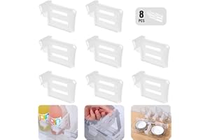 HGYZE Organizer divisore per frigorifero, 8 pezzi, regolabile, partizione, per condimento di pacchetti, bevande, uova, frutta