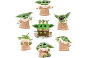 SYKEROUT Baby Yoda Figures 6pcs, Baby Yoda Figures, Baby Yoda, Cake Toppers for Kids, Baby Yoda Cake Cake Figure Set Star Wars Cake Figures, Cake Toppers Kids Birthday, Cake Toppers Birthday Girl, Boy