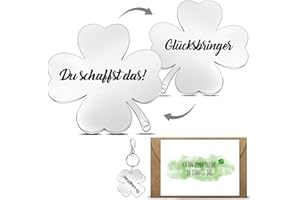 SupreLuck Du Schaffst Das Glücksbringer mit Schlüsselanhänger, Glücksbringer Schulanfang Prüfung Mutmacher Geschenk, Glücksklee Viel Glück Prüfung Kleine Geschenk für Familie Freund Patient