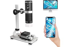 Cainda Microscopio Digital WiFi para iPhone, teléfono Android, Mac, Windows, HD, 1080P, grabación de Video, Aumento de 50-1000X, cámara de microscopio portátil inalámbrica con Bolsa de Transporte