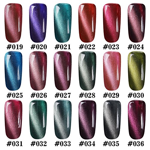 Gellen Cat Eye UV LED Gellack Gel Nagellack UV-Lack LED-Lack auflösbarer Farblack 10ml + Eisen-Magnet #05 dunkelrot - 4