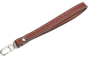 VanEnjoy Genuine Leather Keychain Wristlet Keychain Strap for Wallet Purse Clutch Cellphone Wristlet Key(Square Lock)