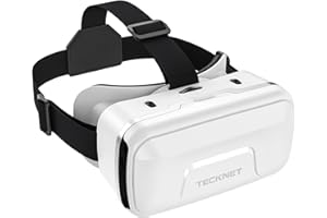 TECKNET VR Headset for Phone, 3D Virtual Reality Headsets with HD 110°FOV Anti-Blue Light Lenses & Adjustable Gears, Comfortable Ergonomic design VR Glasses for iPhone Samsung Android 4.7-7.2“ Screen