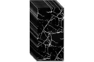 NEW-YIJUNSHUN 24 Pieces Marble White Self Adhesive Wall Tile Stickers Thicken Self Adhesive Wall Tiles,Peel and Stick on Waterproof Vinyl Marble Tiles for Living Room Bedroom Bathroom Kitchen (Black Marble)